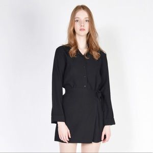 Tie Waist Collar Short Dress (XS-M)